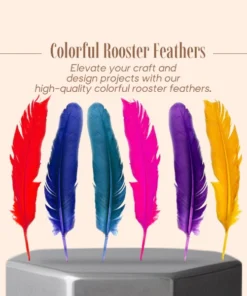 ¡Plumas de Gallo Naturales - Paquete de 12 en Colores Vivos!
