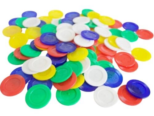 Fichas de Plástico con 100 Piezas de 3.8 cm en Varios Colores
