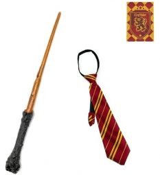 Set de disfraz de Harry Potter Gryffindor Disfraz Hogwarts Corbata Y Varita