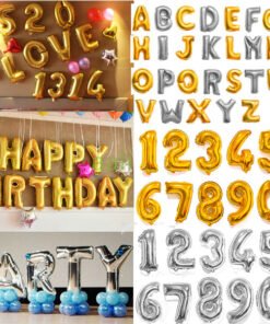 Globos de Letras y Números Metálicos de 81cm para fiestas y eventos