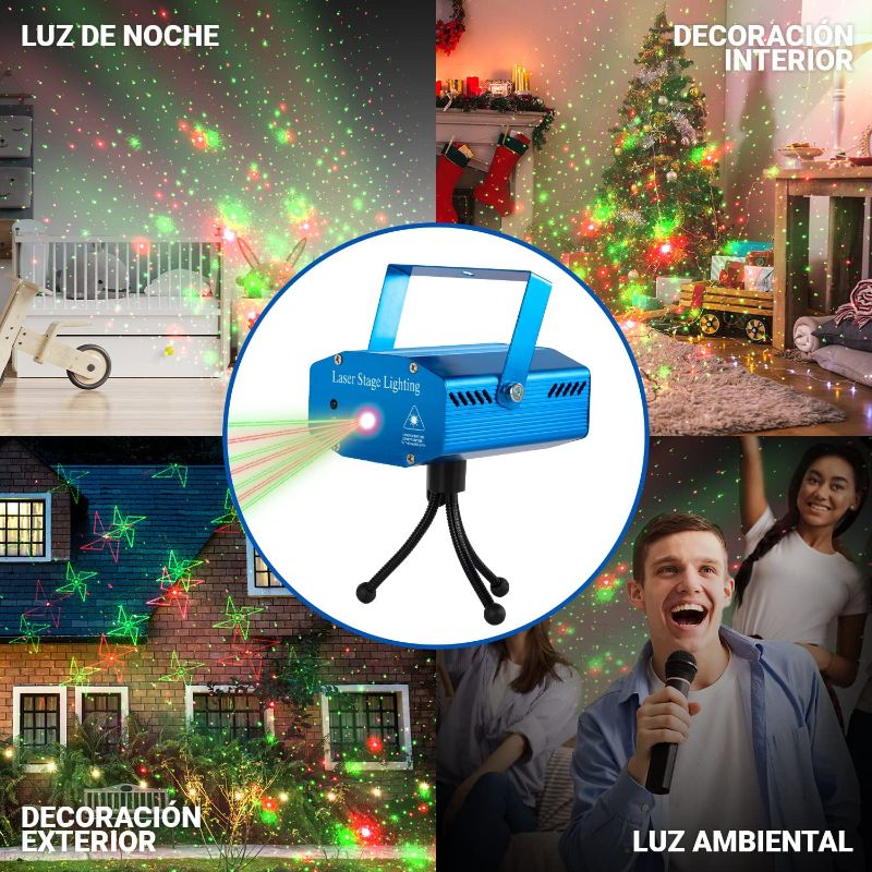 6 LED Luz Fiesta Proyector Laser Luces De Navidad LED Para Decoracion  Habitacion