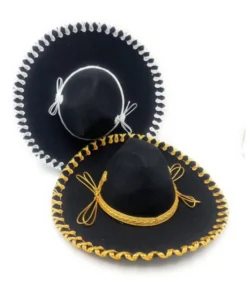 Sombrero de Charro, Charra, China o Mariachi, también de caporal, es un accesorio hecho a mano con adornos pegados (NO SON BORDADOS), alegórico y festivo, listo para tu disfraz, fiesta, evento o como adorno en tu bar, antro, cantina o la estancia de tu casa o negocios. Este producto es artesanal, hecho a mano por artesanos, lo cual lo hace imperfecto