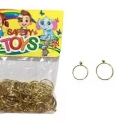 Anillos Dorados con Bolita para Kermeses y Fiestas paquete de 100