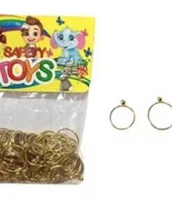 Anillos Dorados con Bolita para Kermeses y Fiestas paquete de 100