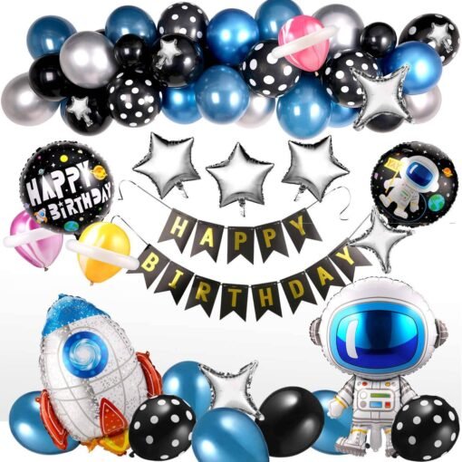 Kit Globos Astronauta Azul (55 Piezas) – Fiesta Espacial Viral