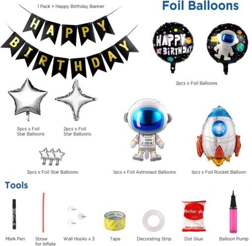 Kit Globos Astronauta Azul (55 Piezas) – Fiesta Espacial Viral - Imagen 2