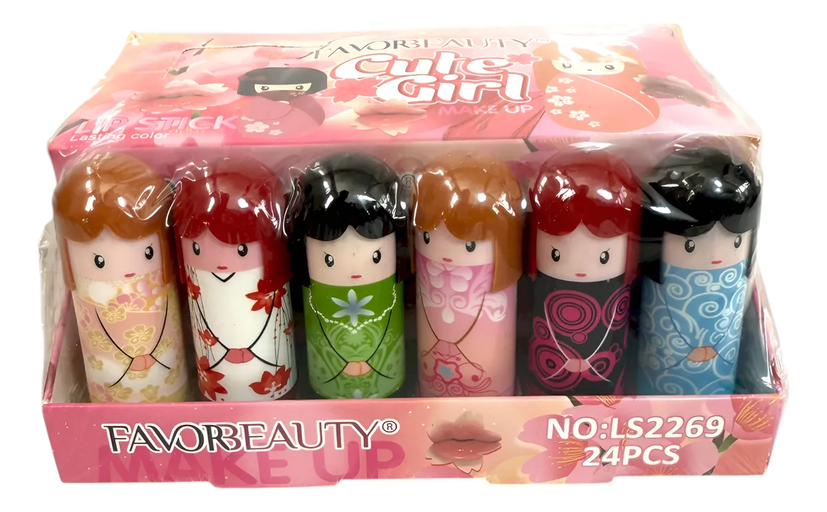 Lip Balm de Muñequitas Cajita con 24 Piezas Color Duradero - Imagen 5