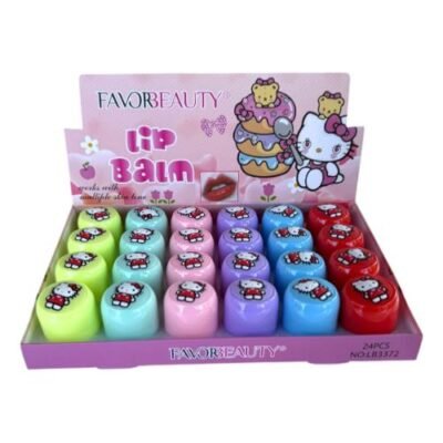Lip Balm de Kitty Cajita con 24 Piezas de Colores