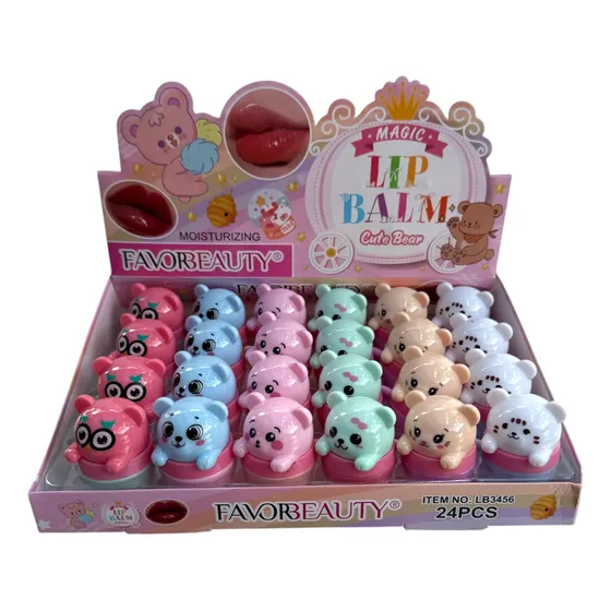 Lip Balm de Ositos Cajita con 24 Piezas