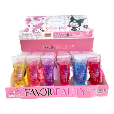 Brillo Labial Favorbeauty Lip Gloss Cajita con 24 Piezas